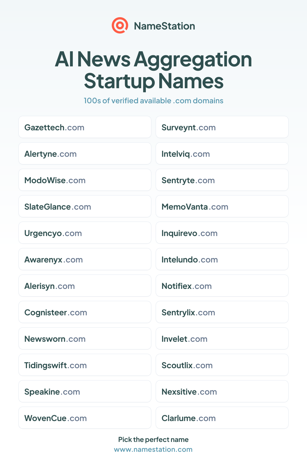 AI News Aggregation Startup Names