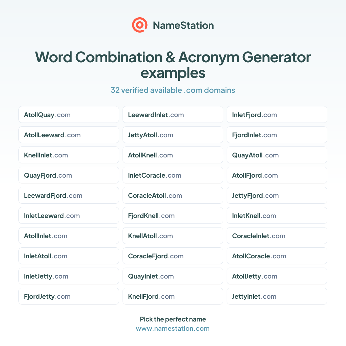 45 Word Combination & Acronym Generator examples