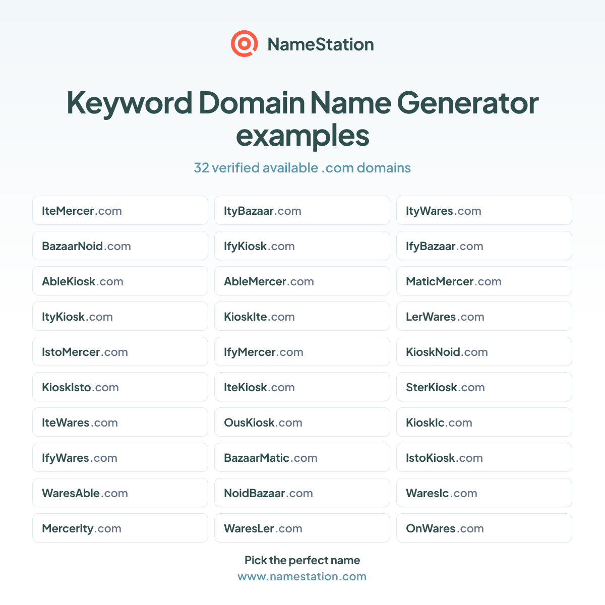 45 Keyword Domain Name Generator examples
