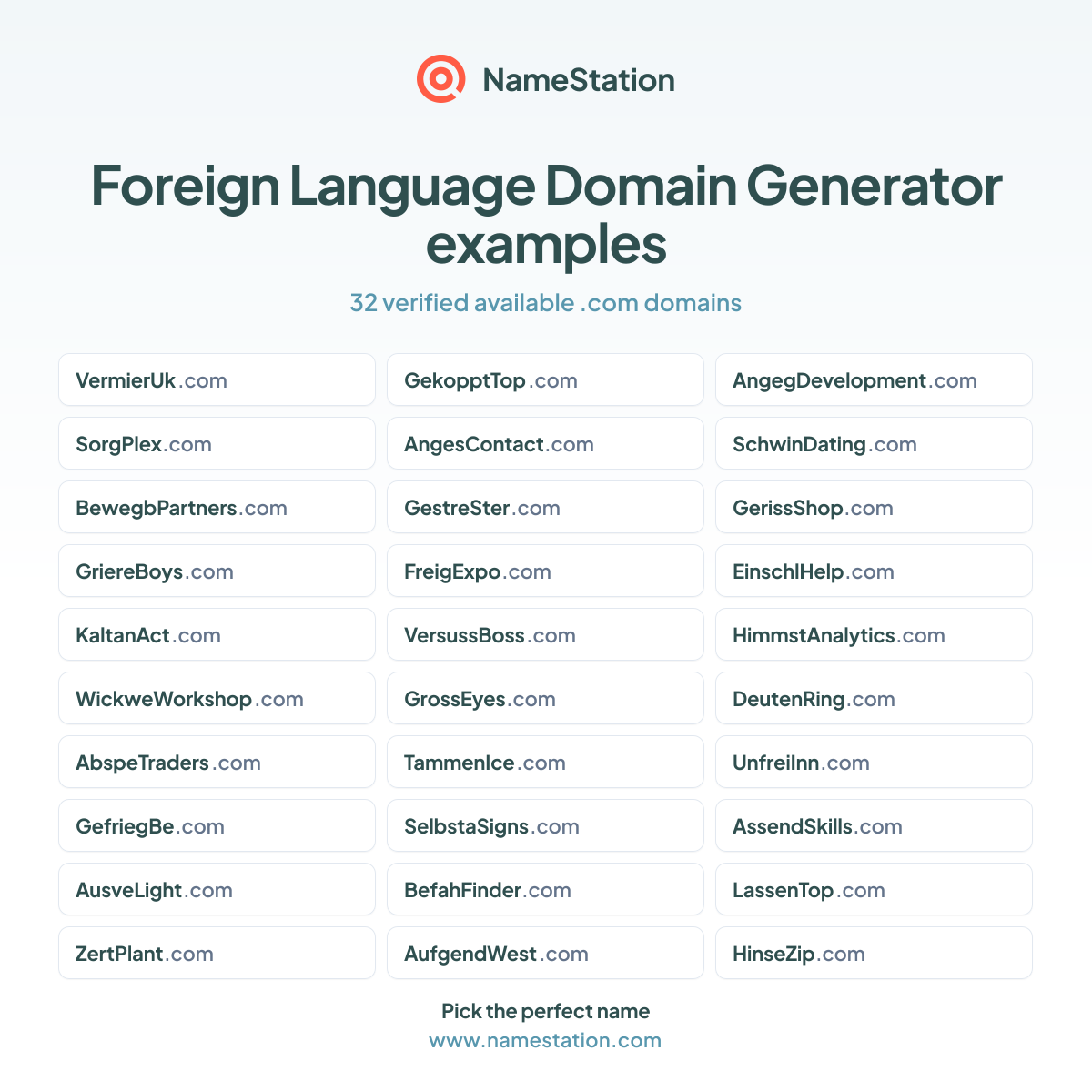 45 Foreign Language Domain Generator examples