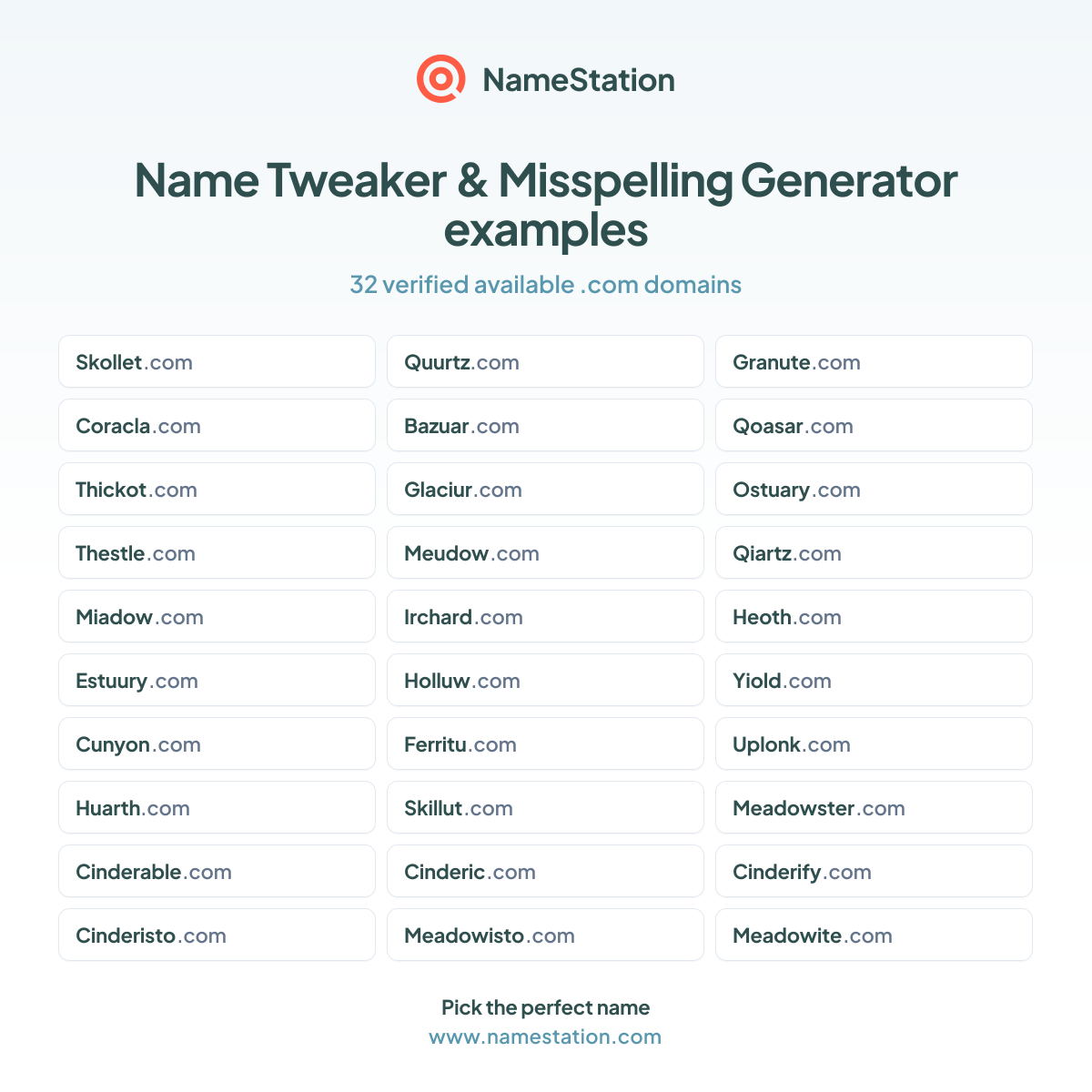 45 Name Tweaker & Misspelling Generator examples