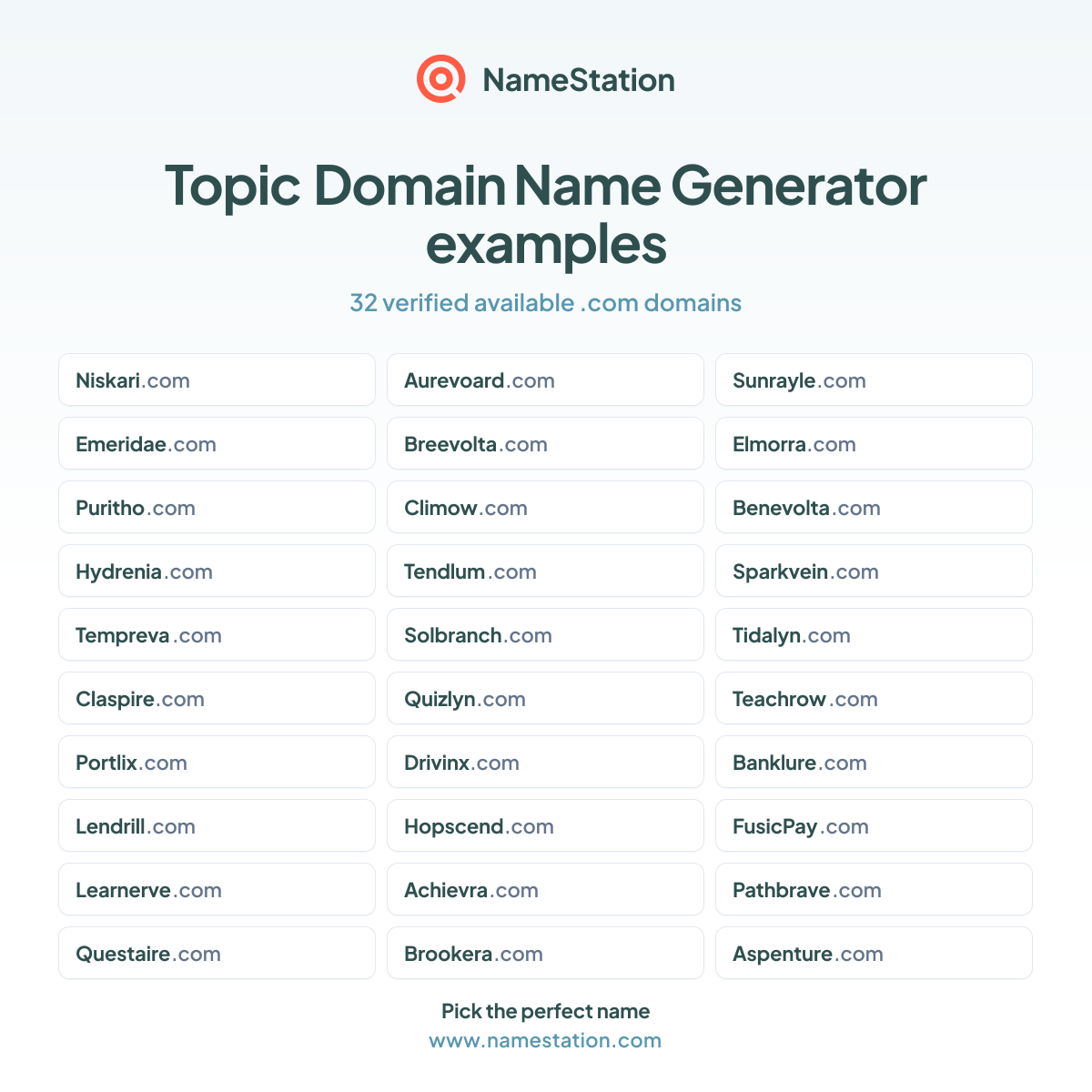 45 Topic Domain Name Generator examples