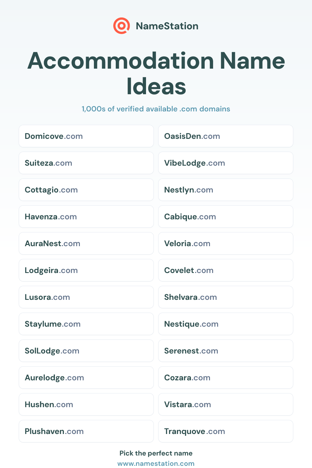 Accommodation name ideas