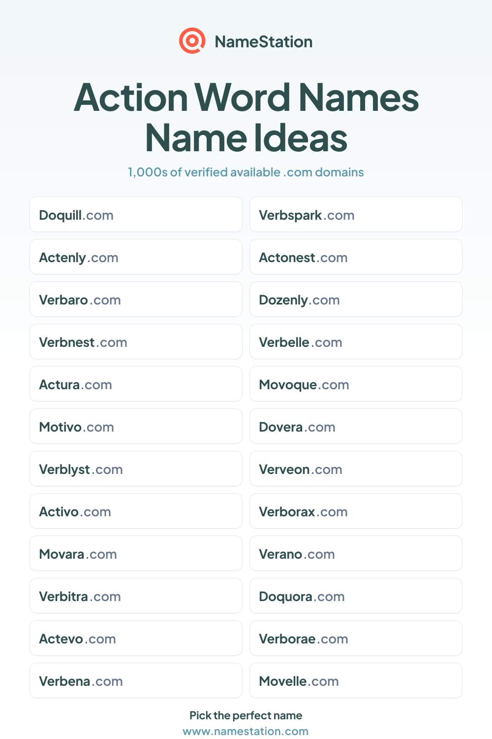 Action Word Names name ideas