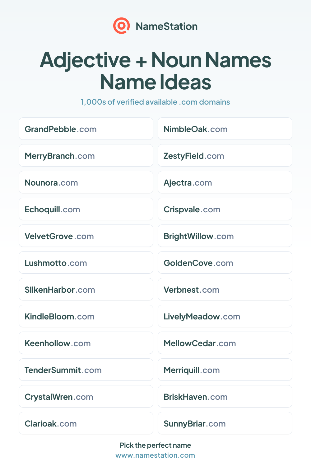Adjective + Noun Names name ideas