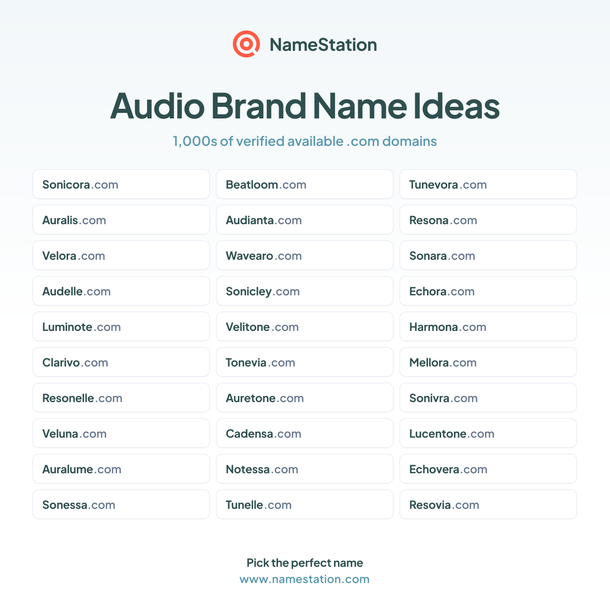 Audio Brand Name Generator - Free AI Name Ideas | NameStation
