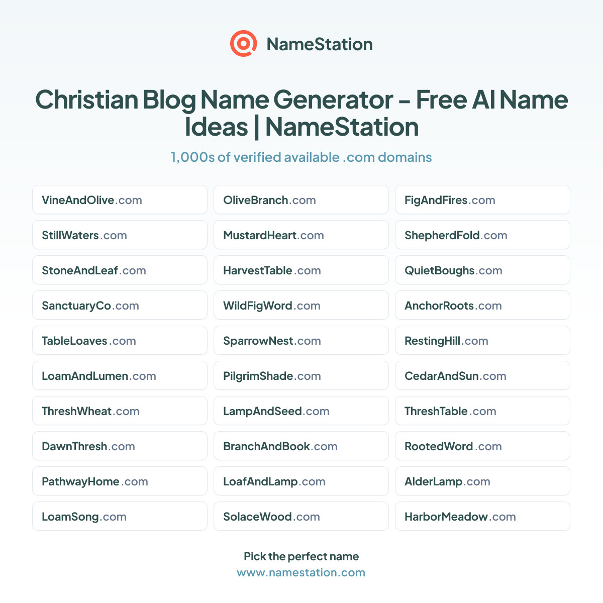 50+ Christian Blog Name Generator - Free AI Name Ideas | NameStation