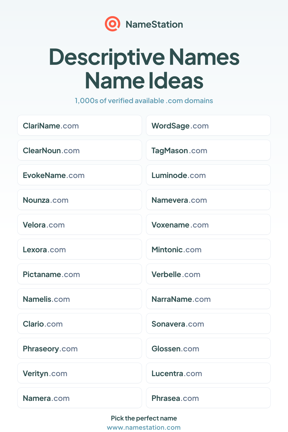 Descriptive Names name ideas