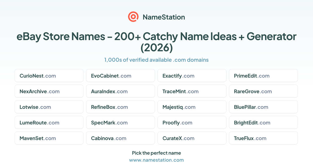 eBay Store Names - 200+ Catchy Name Ideas + Generator (2026) | NameStation