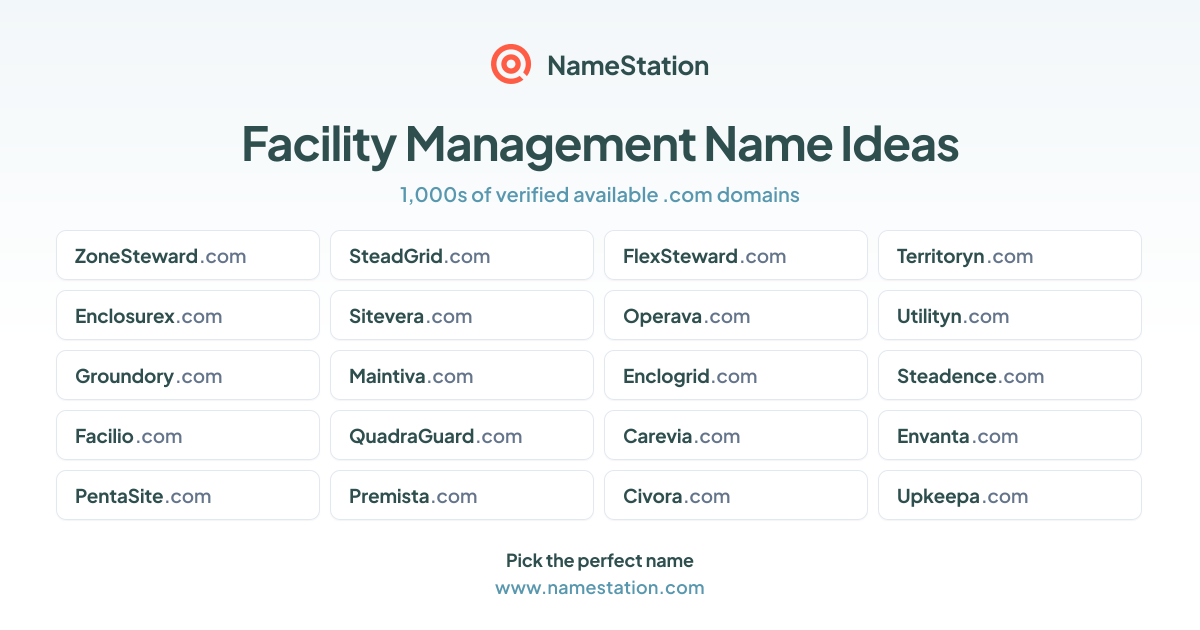 50+ Facility Management Business Names | Name Ideas & Generator ...