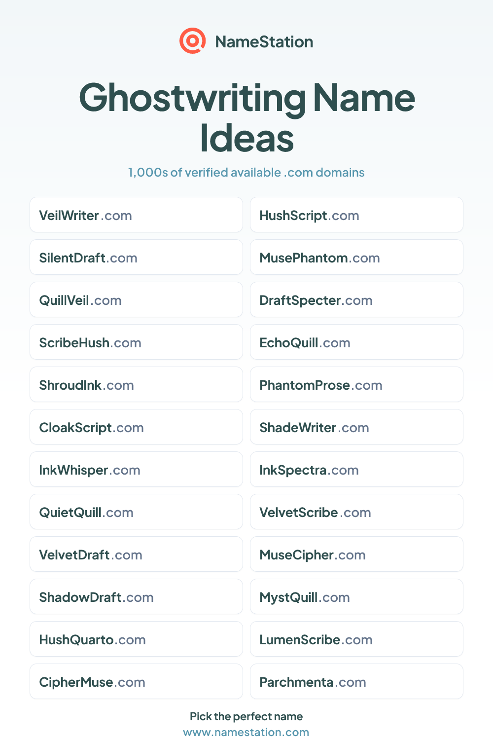 Ghostwriting name ideas
