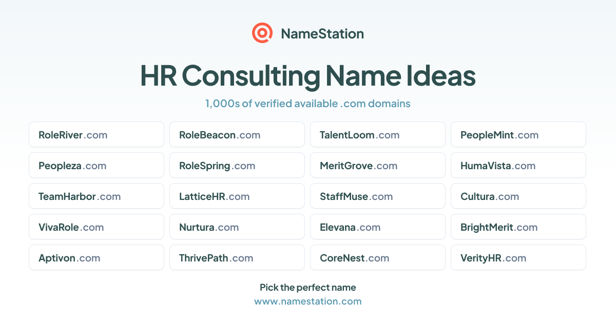 HR Consulting Business Names | Name Ideas & Generator | NameStation
