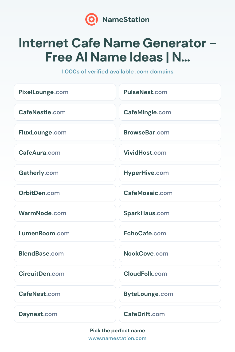 Internet Cafe name ideas