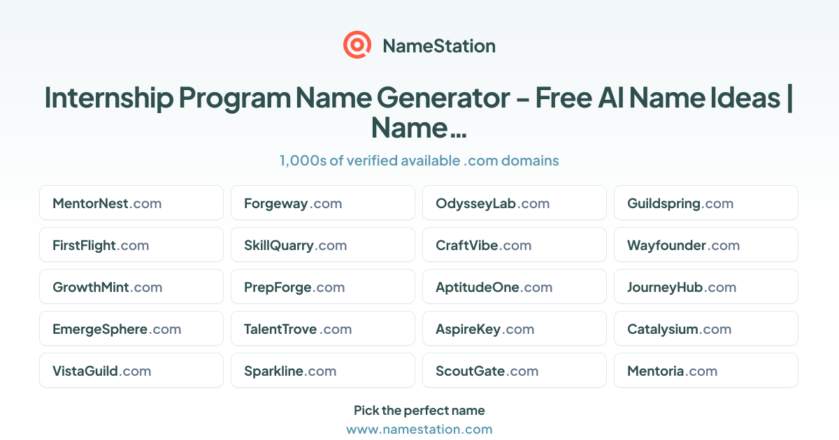 50+ Internship Program Name Generator - Free AI Name Ideas | NameStation