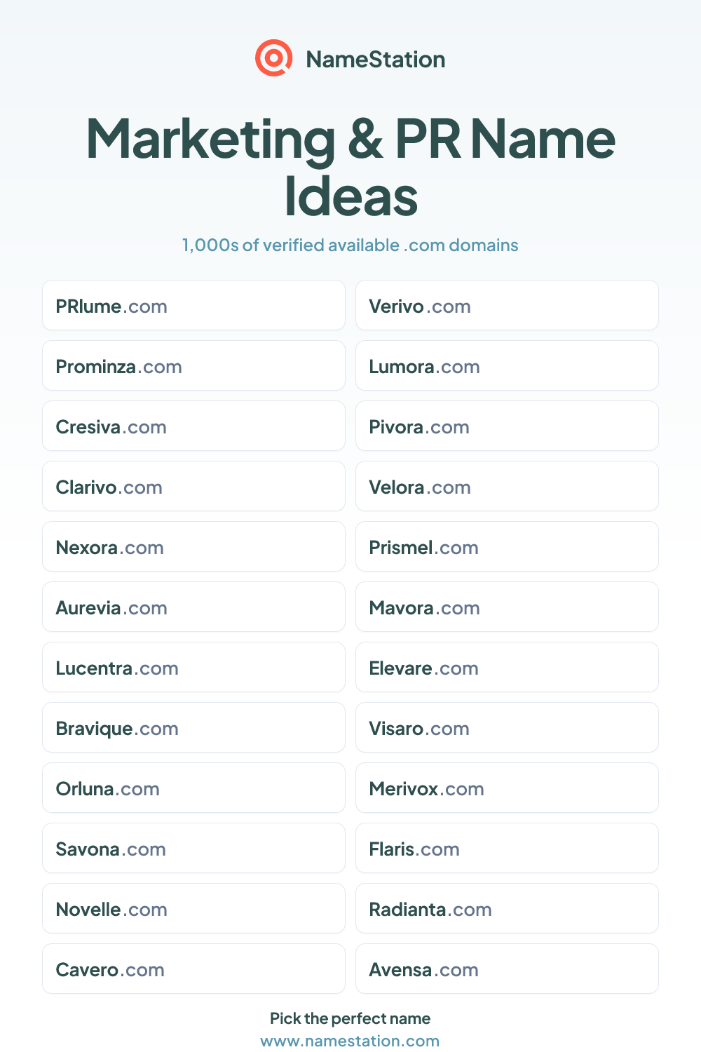 Marketing & PR name ideas