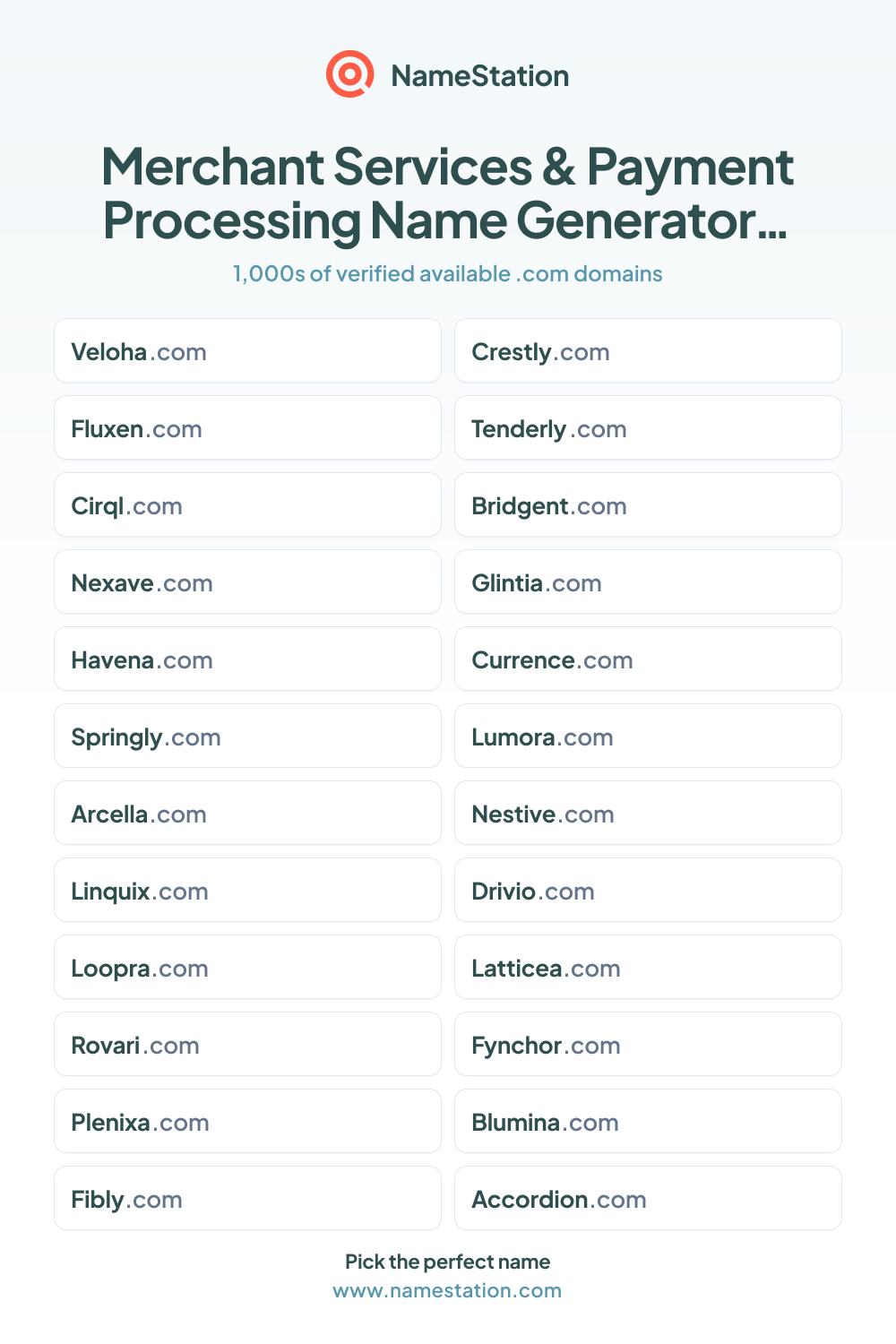 Merchant Services & Payment Processing name ideas