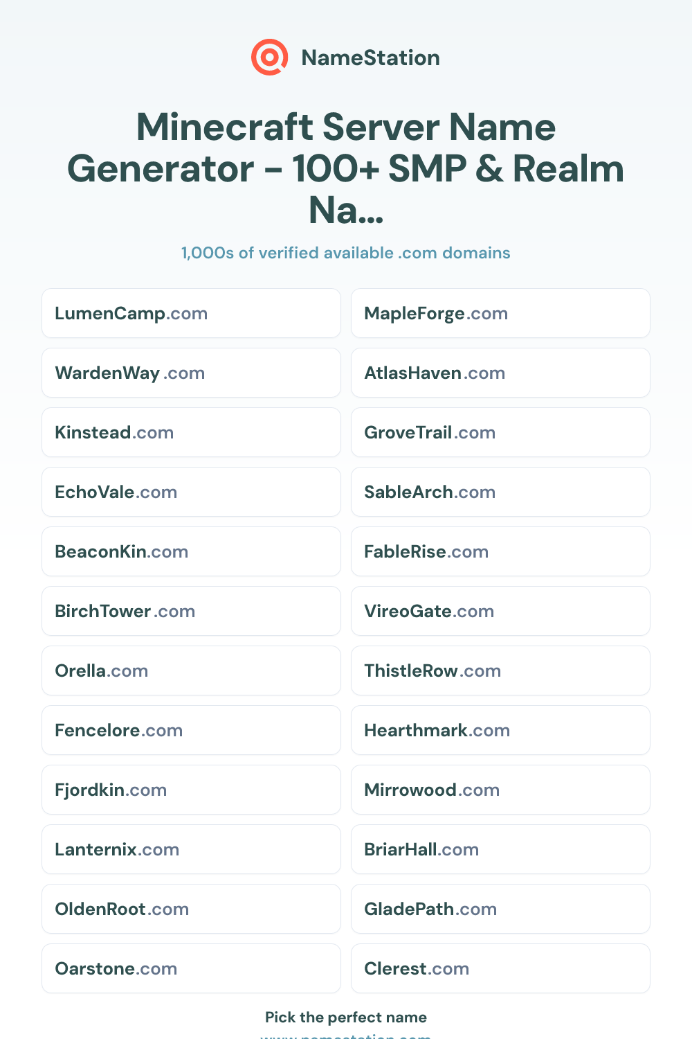 Minecraft Server name ideas