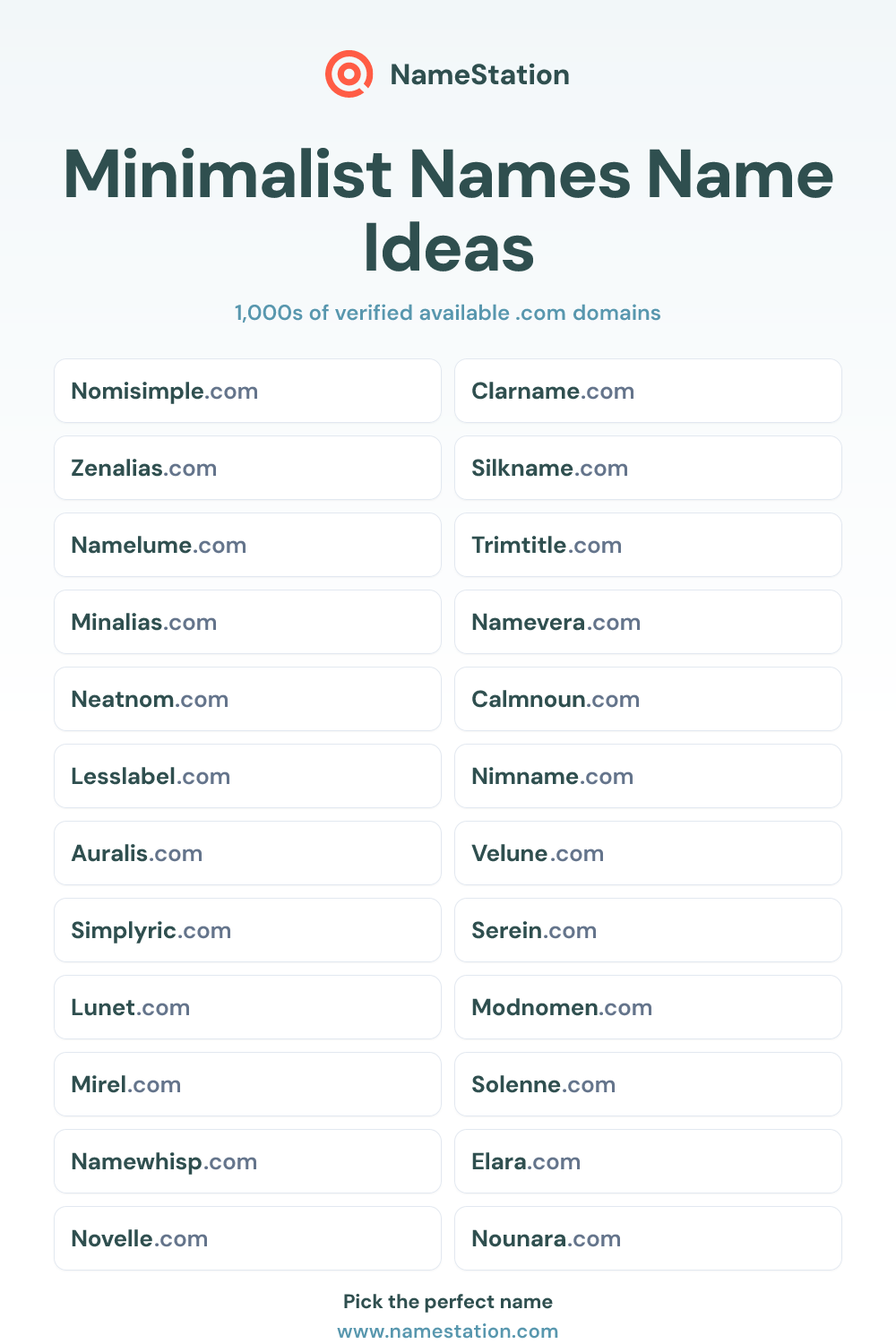 Minimalist Names name ideas