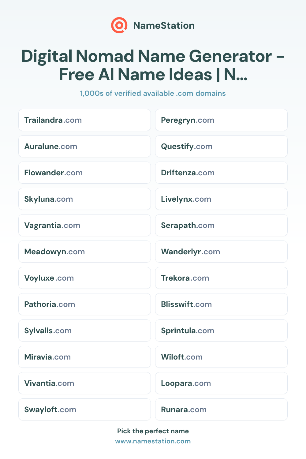 Digital Nomad name ideas