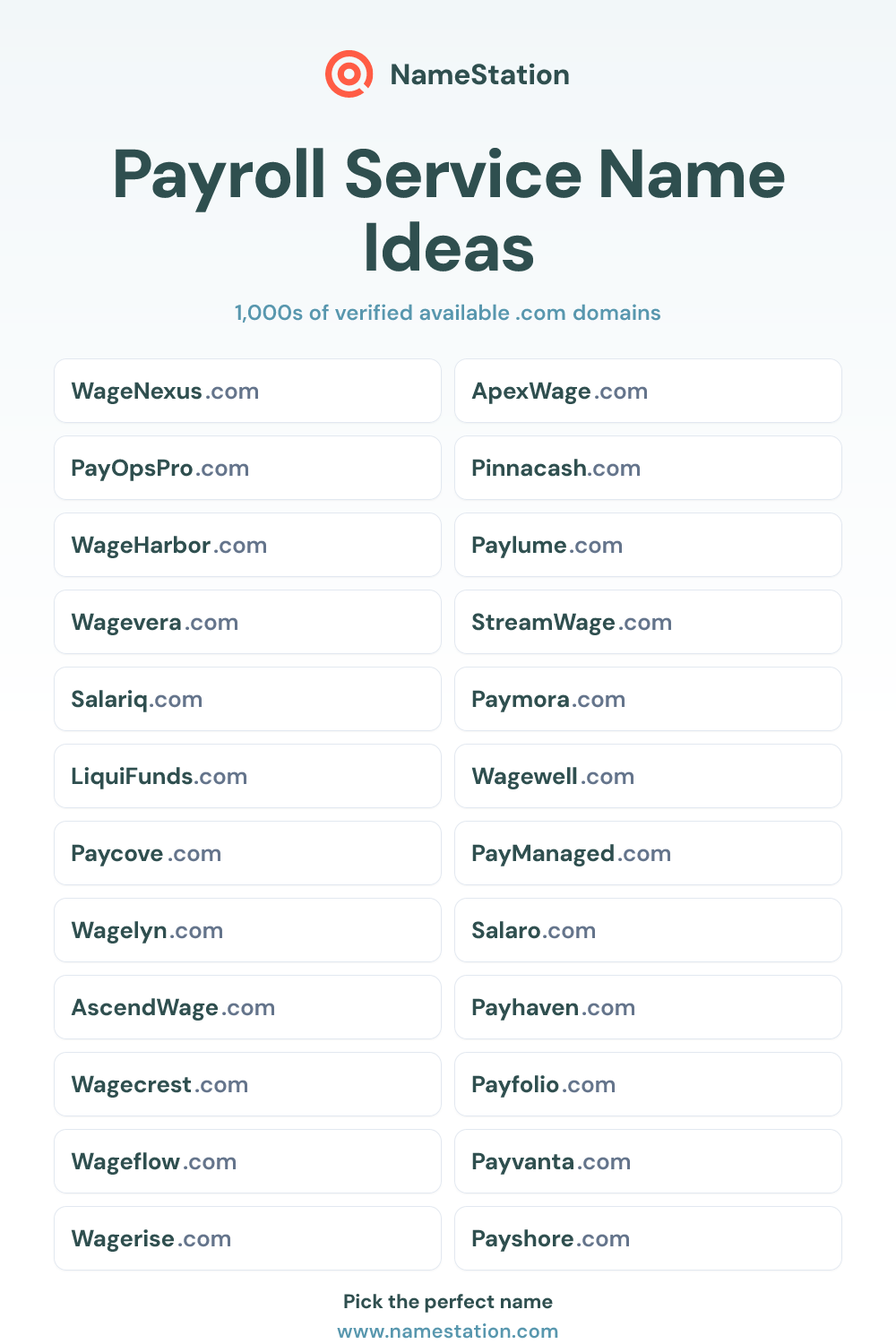Payroll Service name ideas