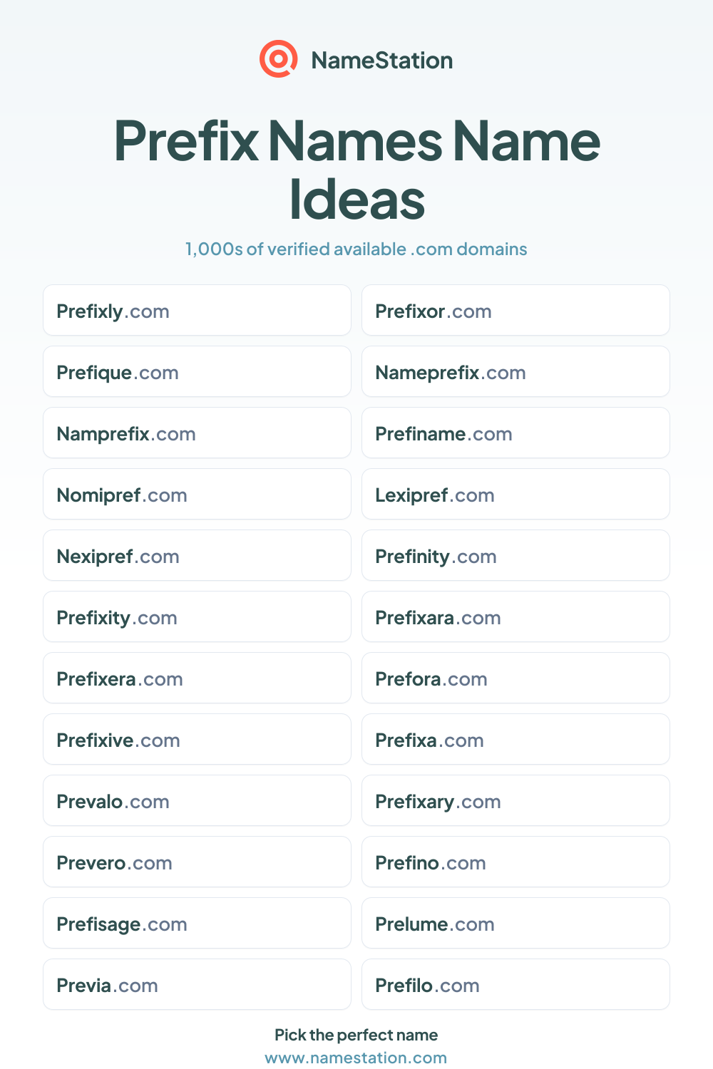 Prefix Names name ideas