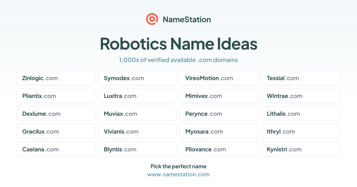 Robotics Business Names | Name Ideas & Generator | NameStation