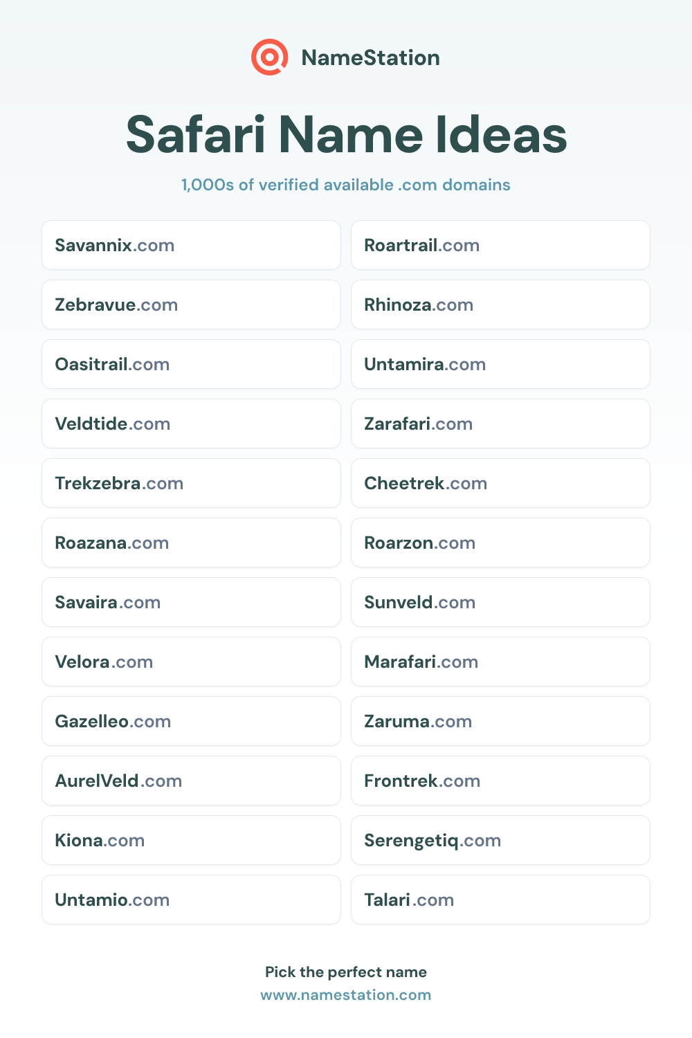Safari name ideas