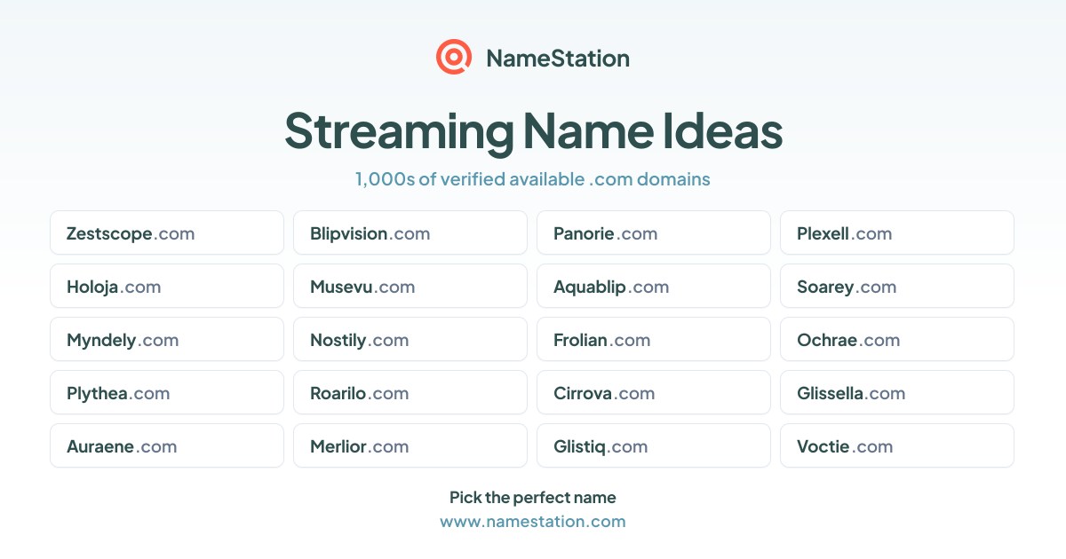 50+ Streaming Business Names | Name Ideas & Generator | NameStation