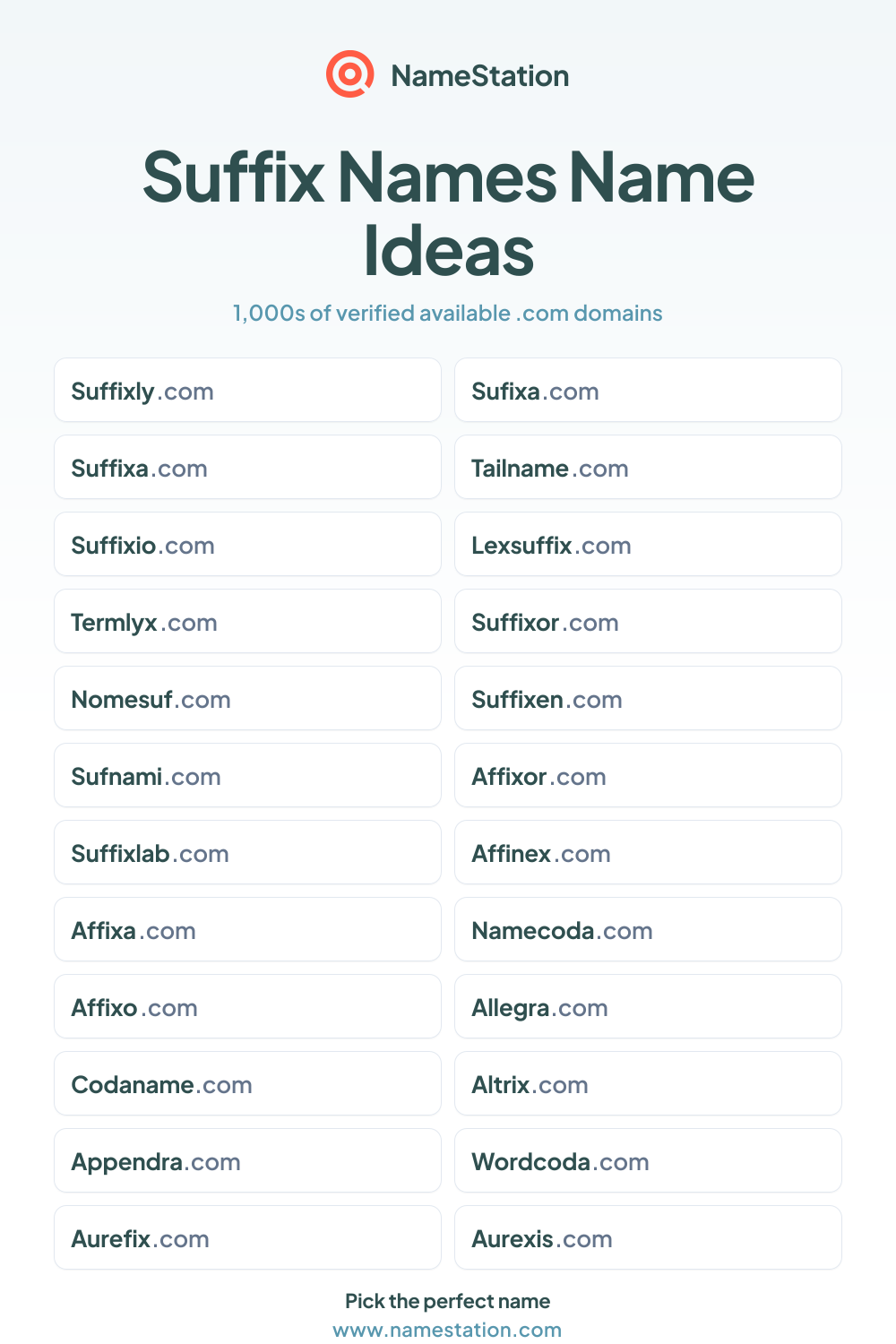 Suffix Names name ideas