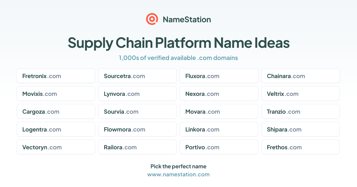 50+ Supply Chain Platform Business Names | Name Ideas & Generator ...