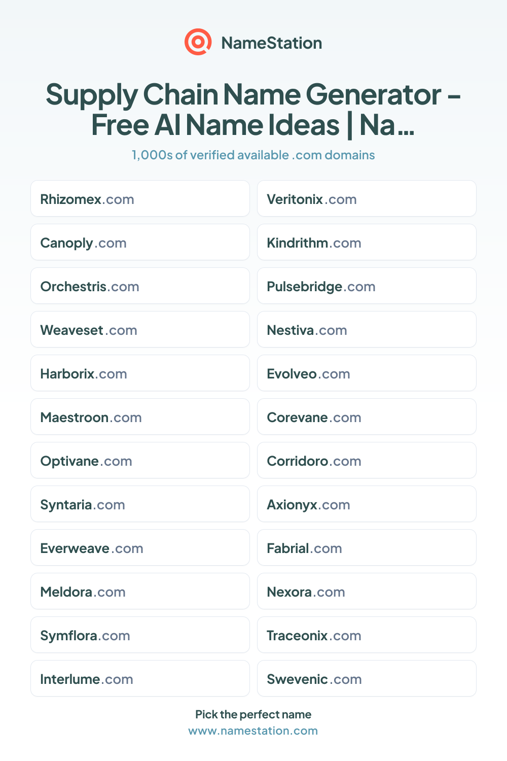 Supply Chain name ideas