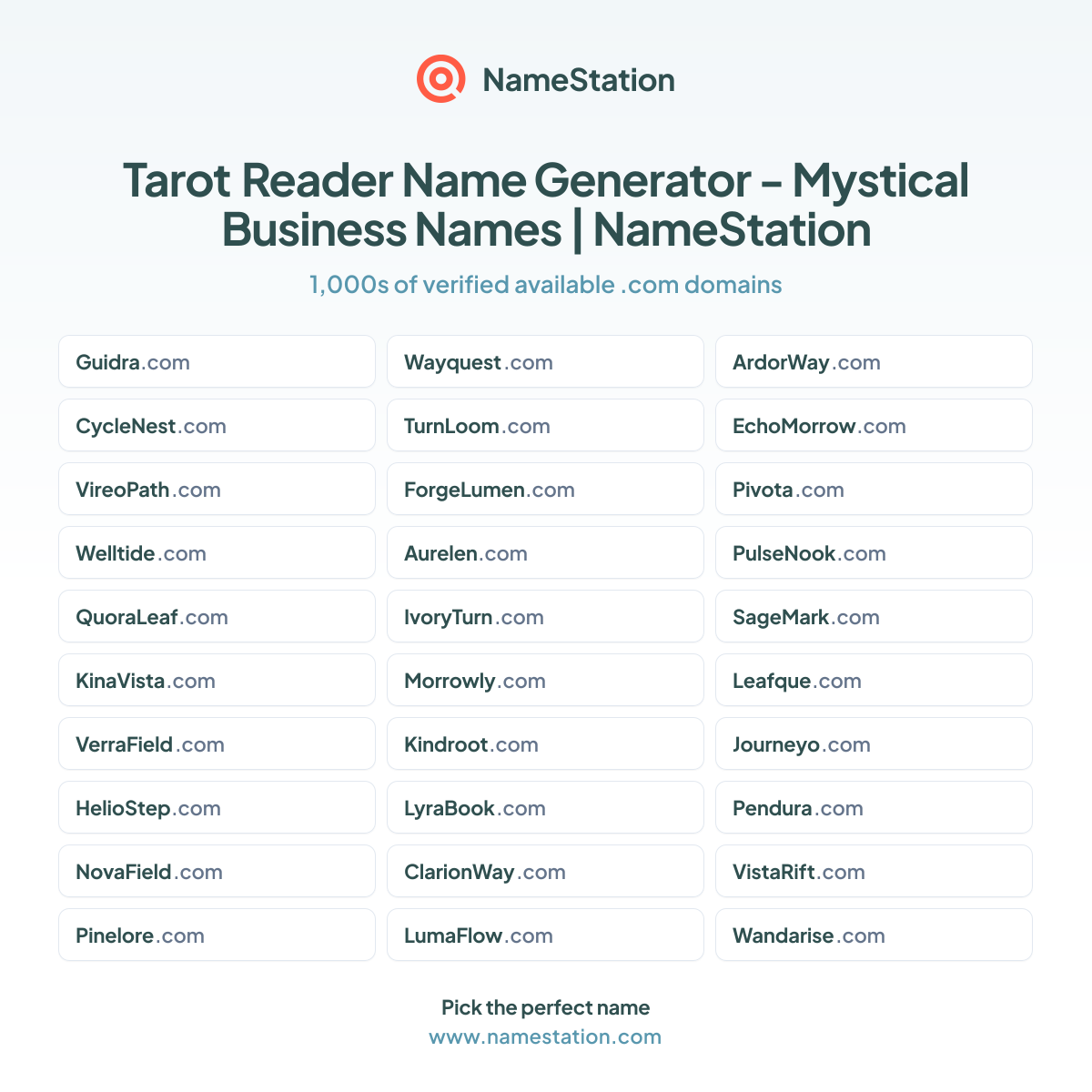 100+ Tarot Reader Name Generator - Mystical Business Names | NameStation