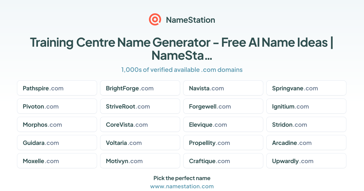 Training Centre Name Generator - Free AI Name Ideas | NameStation