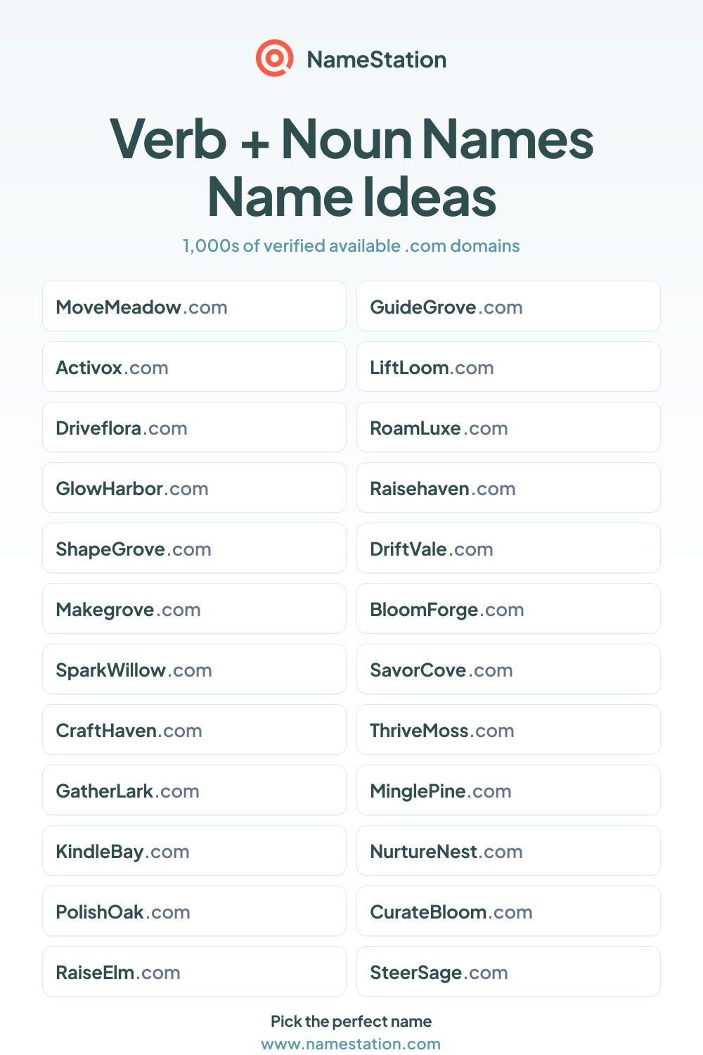 Verb + Noun Names name ideas