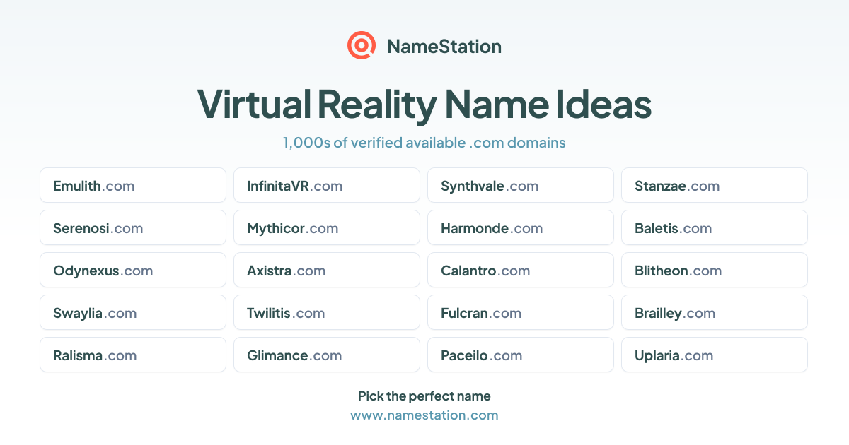 50+ Virtual Reality Business Names | Name Ideas & Generator | NameStation